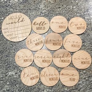 First year milestones wood plaques